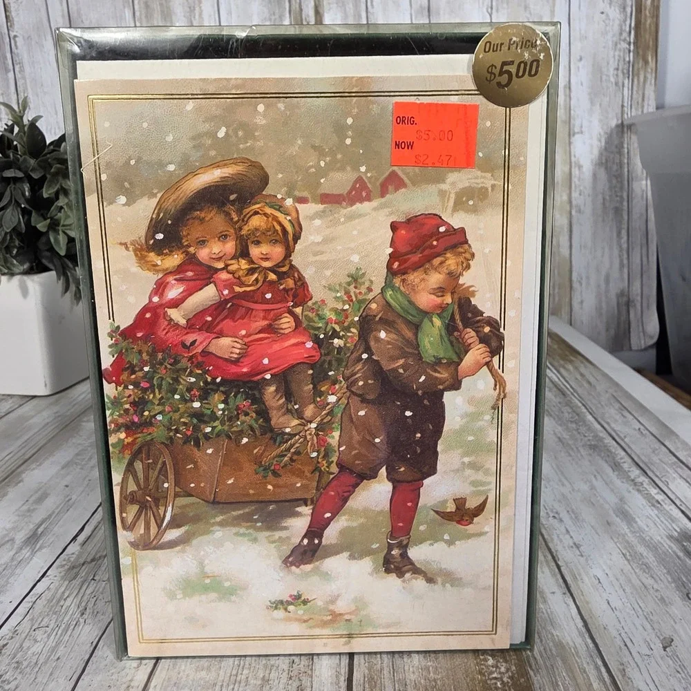Party America Vintage Victorian Style Boxed Holiday Cards 18 Count New Year